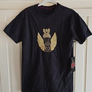 NWT Edward Dada Gold Embroidered T-Shirt - RARE Beautiful Beading